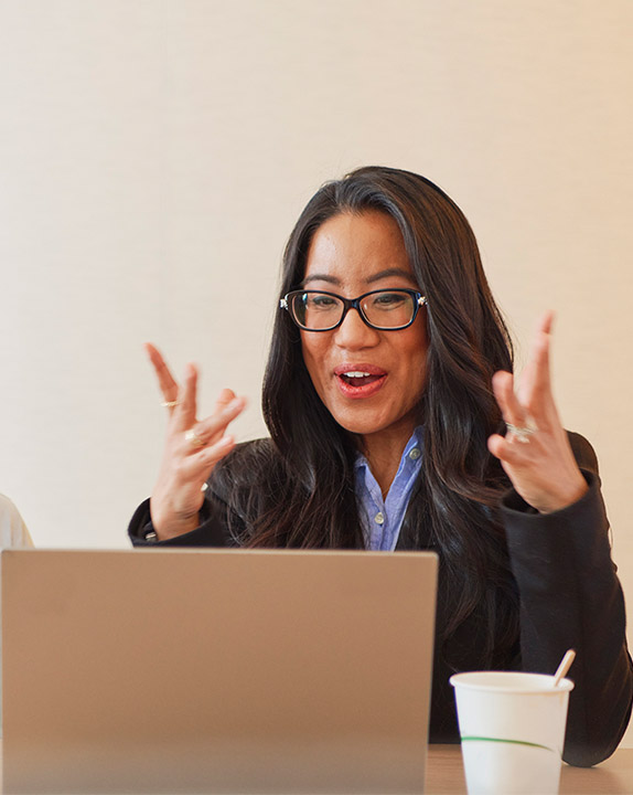 photo of woman with a laptop