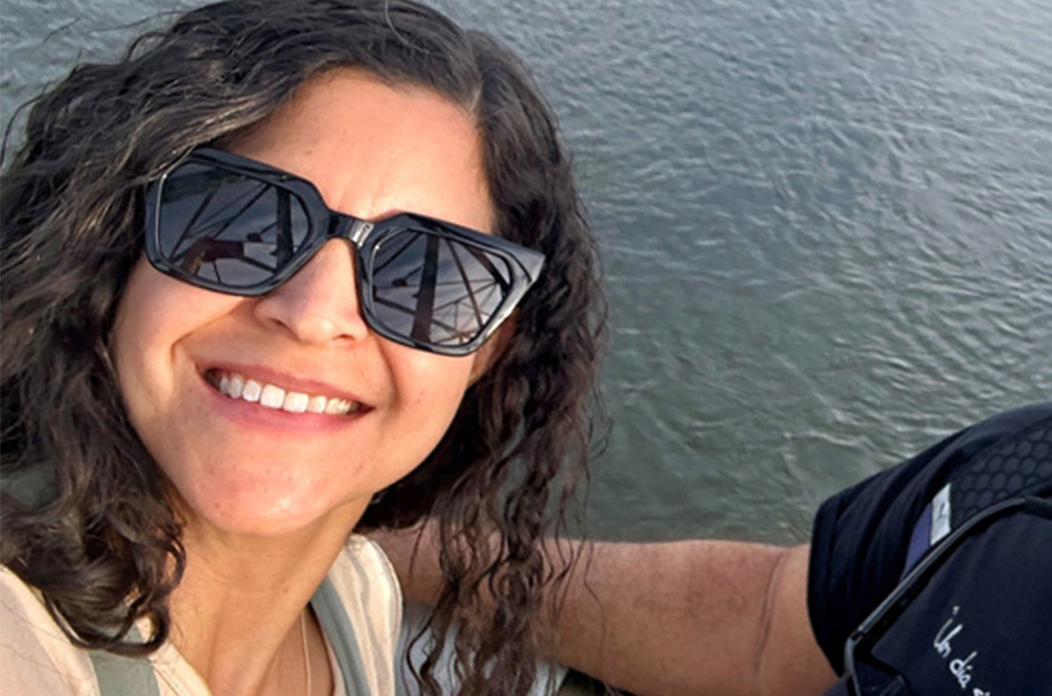 Photo of BMS employee in sunglasses