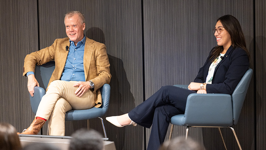 Photo of CEO Chris Boerner on stage