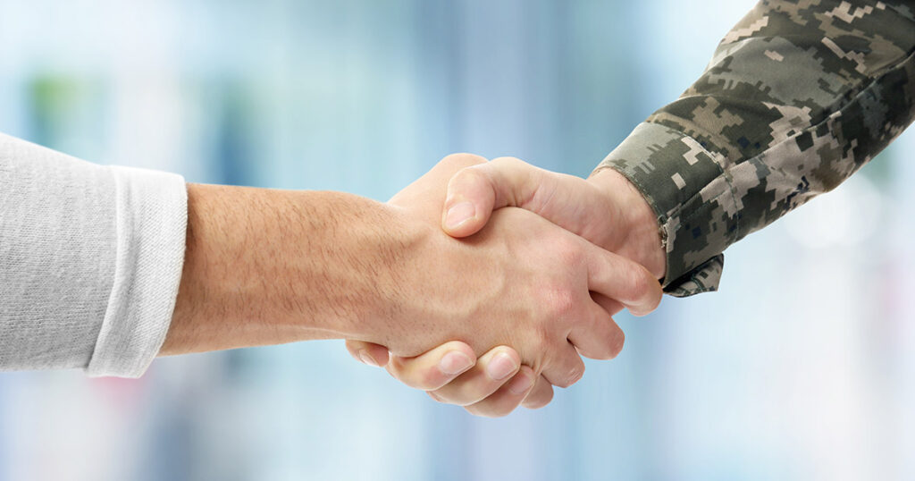 closeup of shaking hands