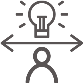 Icon with a person and a lightbulb
